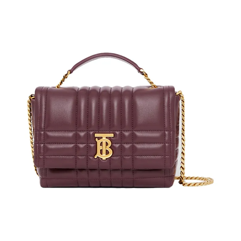 Burberry Lola Lola Bag Lambskin Handbag Shoulder Bag Crossbody Bag Women's Dark Maroon/Dark Purple-0