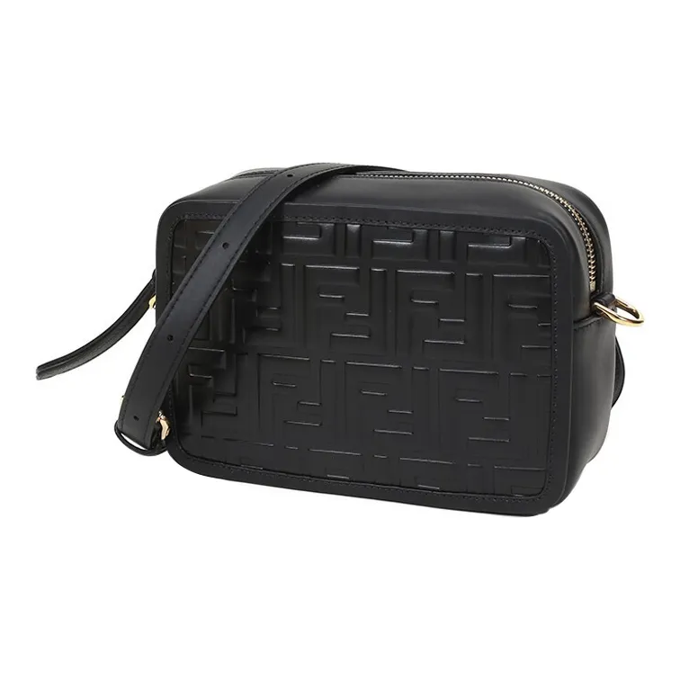 FENDI Leather Camera Bag Shoulder Bag Crossbody Bag Mini Women's Black-1