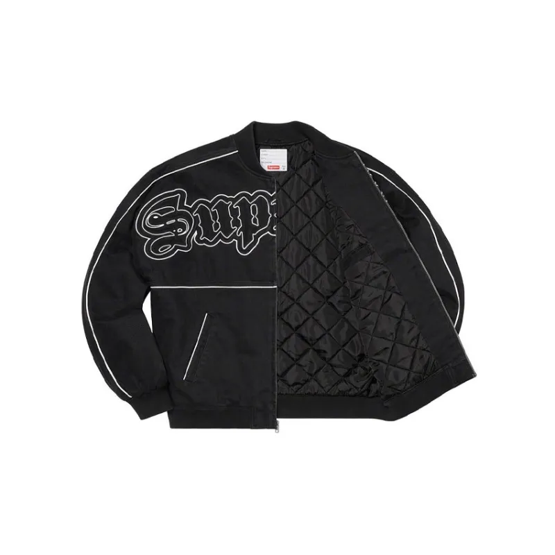Supreme Twill Old English Varsity Jacket-8