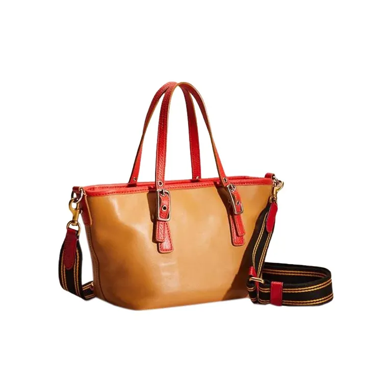 COACH Legacy Leather Tote Bag Shopping Bag Handbag Shoulder Bag Crossbody Bag Small Size Women's Ginger Yellow-1