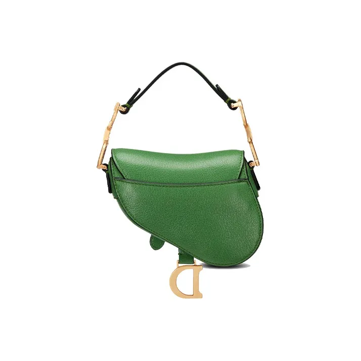 DIOR Sheepskin Saddle Bag Handheld Shoulder Bag Crossbody Bag Handbag Extra Mini Women's Green-4