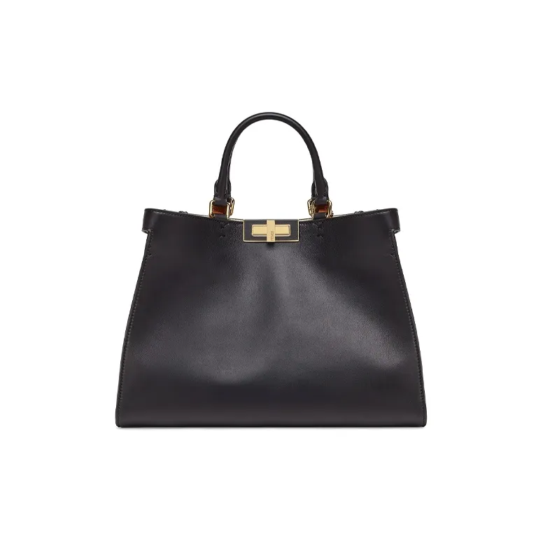 FENDI PeekabooX-Tote Collection Leather Tote Bag Shopping Bag Shoulder Bags Handbags Small Size Women's Black-0