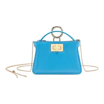 FENDI Nano Peekaboo Charm Crossbody Bag Blue