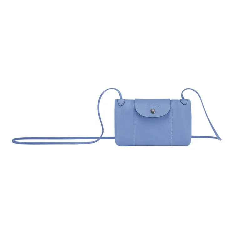 LONGCHAMP Le Pliage Cuir Leather Shoulder Bag Crossbody Bag Regular Women's Blue-0