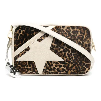 Golden Goose Super-Star Cow Leather Shoulder Bag Women's Beige/Brown