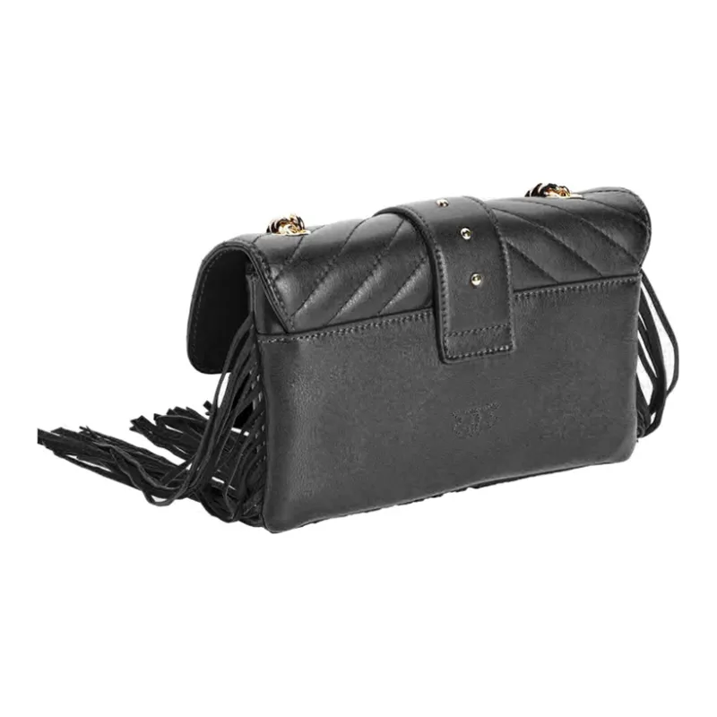 PINKO Leather Crossbody Bag Women's Black-1