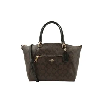 COACH Prairie Leather Dumpling Bag Handbag Medium Size Women's Dark Brown