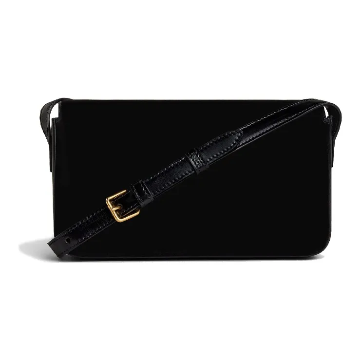 CELINE Triomphe Arc De Triomphe Velour, Cow Leather Handbag, Shoulder Bag, Crossbody Bag Women's Black-4
