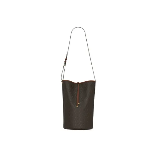 SAINT LAURENT Monogram Artificial Leather, Cow Leather Bucket Bags Crossbody Bag, Shoulder Bag Women's