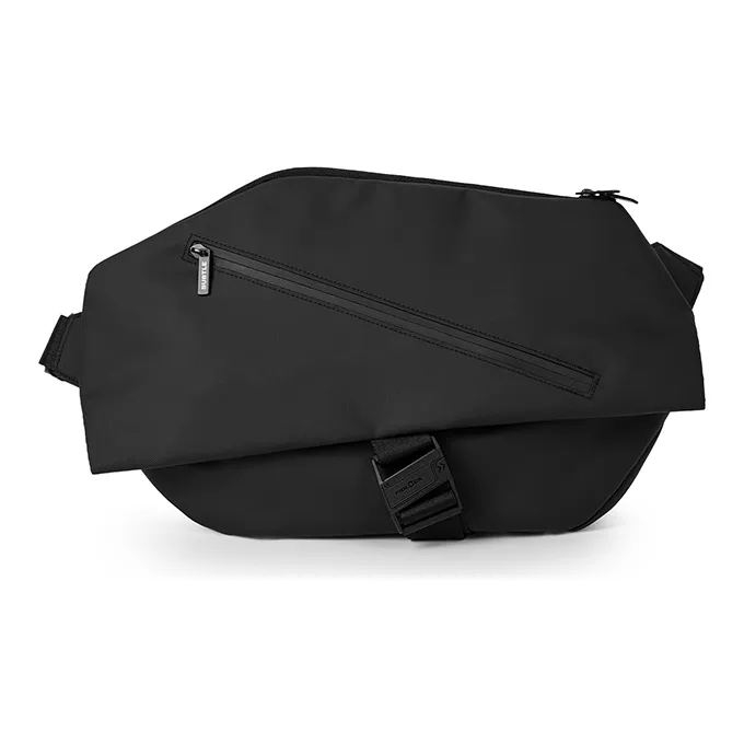 Subtle Nylon Fabric Shoulder Bag, Crossbody Bag, Sling Bag Tubas Unisex Black/White-1