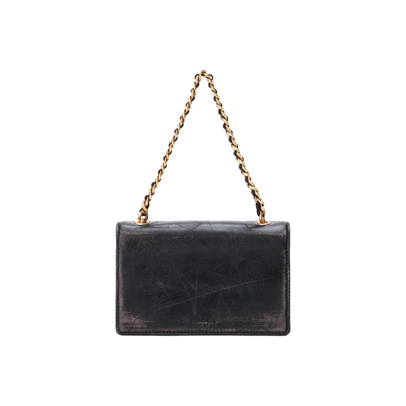 Alexander Wang W Legacy Imitation Vintage Leather One Shoulder Handbags Mini Women's Black/Gold-4