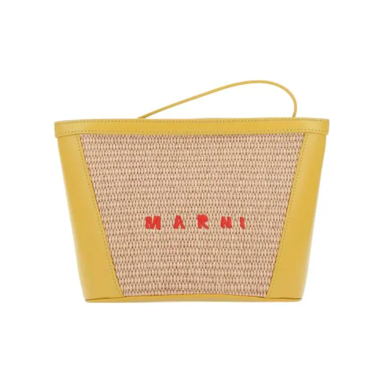 MARNI Raffia Clutch Handbag Women's Yellow-0