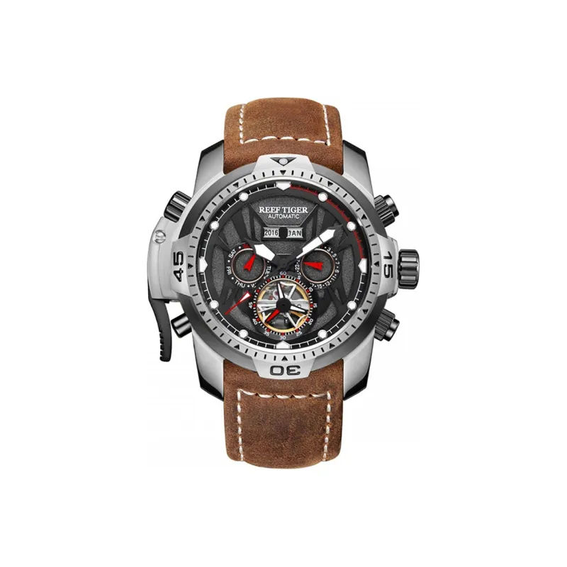 REEF TIGER Transformer Collection Automatic Mechanical Movement Watch Men's Watches Black Dial RGA3532 PBHRZ-0