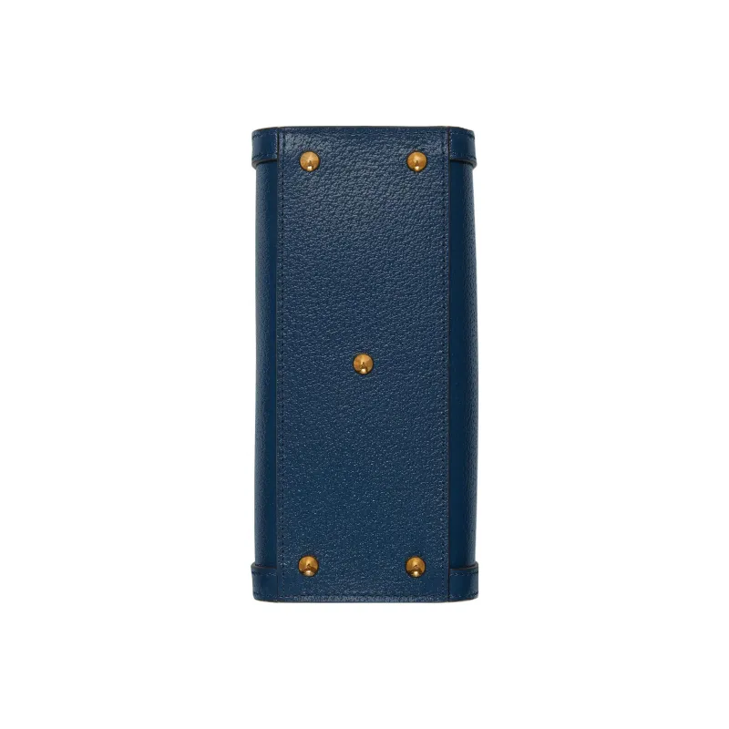 GUCCI Diana Leather Tote Bag Shopping Bag Shoulder Bag Crossbody Bag Handbags Mini Women's Blue-8