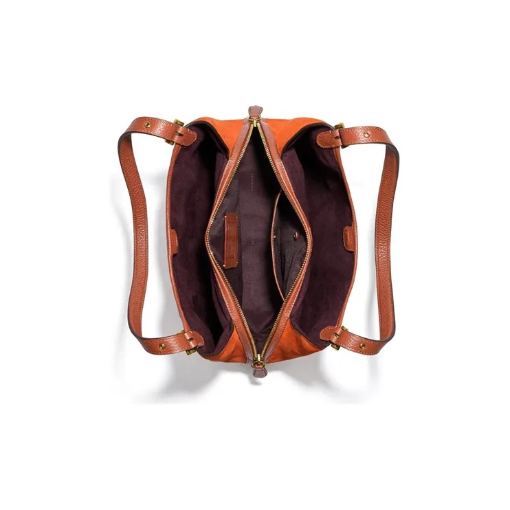 COACH Lori Suede With Leather Handbags Shoulder Bags Women's Canyon Russet-4