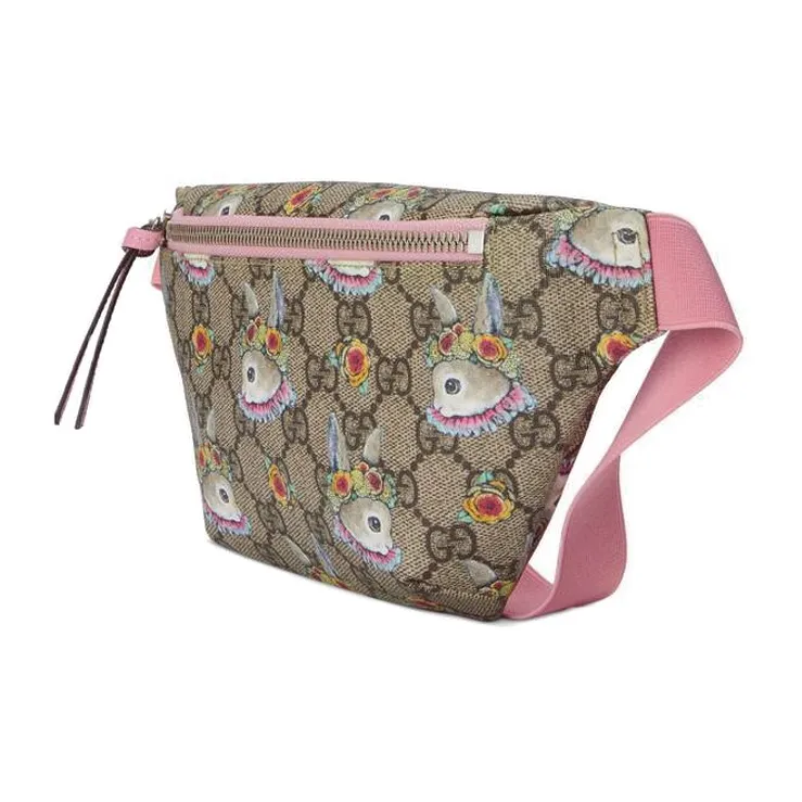 GUCCI Yuko Higuchi Collaboration Canvas Fanny Pack, Sling Bag, Kids' Bag Kids' Ebony/Pink-1
