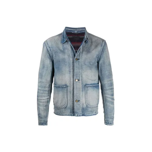 SAINT LAURENT Jackets Men Blue