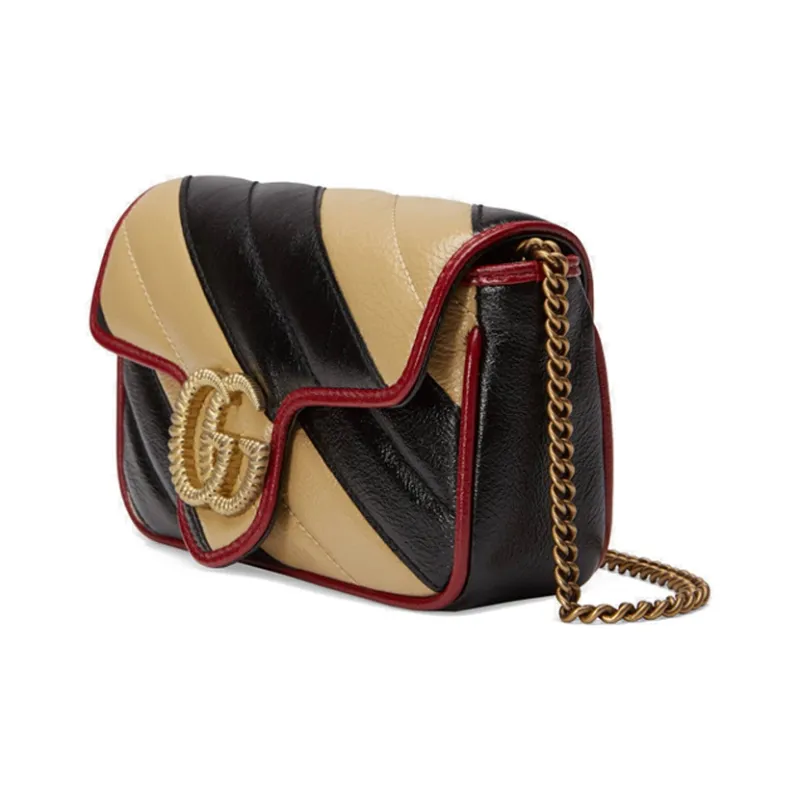 GUCCI GG Marmont Leather Crossbody Bag, Shoulder Bag Women's Black, Brown & Multicolor-1
