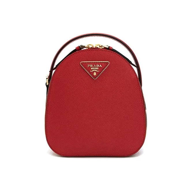PRADA Saffiano Cow Leather Backpack Women's Red-0