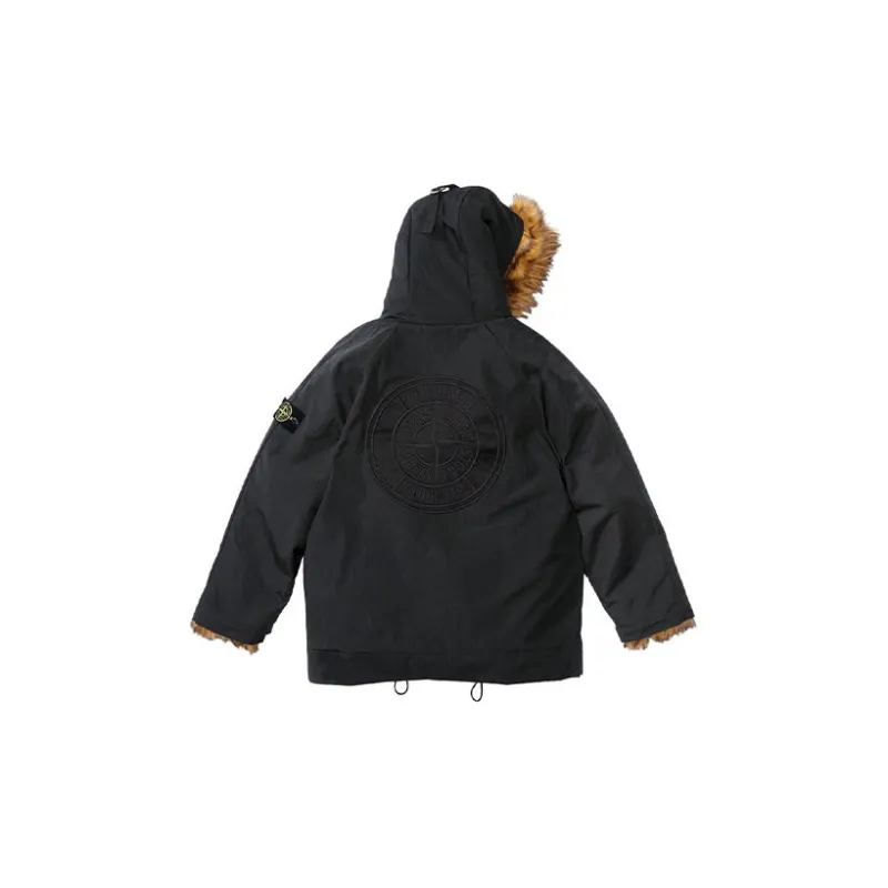Supreme X Stone Island Formula Steel Reversible Faux Fur Parka-1
