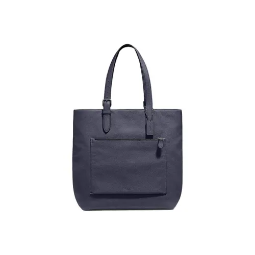 COACH Graham Leather Laptop Bag Shoulder Bag Large Size Men's Blue Gray