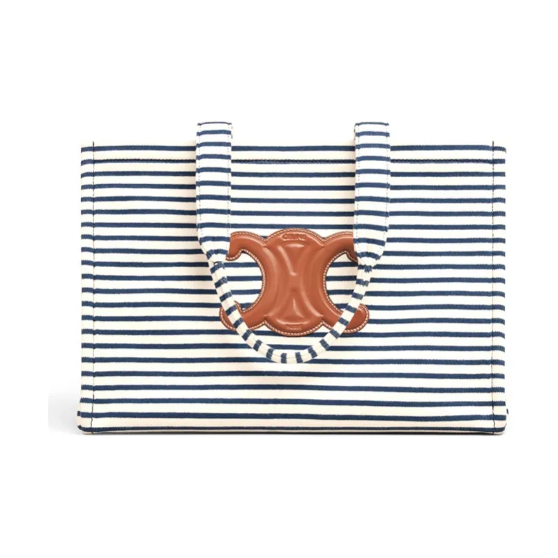 CELINE Cabas Fabric With Cow Leather Tote Bag, Shopping Bag, Handbag, Shoulder Bag Unisex-1