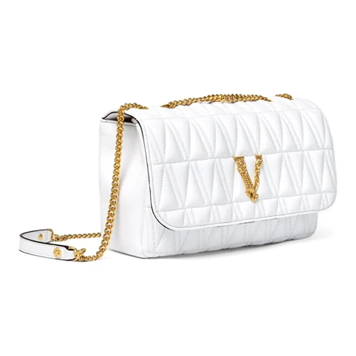 FANSIZHE Virtus Leather Chain Bag Shoulder Bag Crossbody Bag Women's White-1