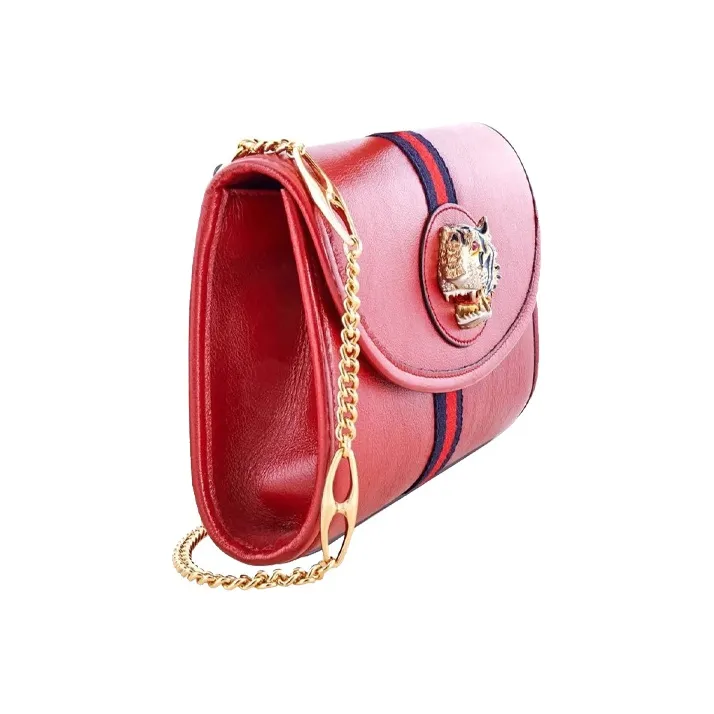 GUCCI Rajah Leather Portable Crossbody Bag Shoulder Bag Women's Red-1