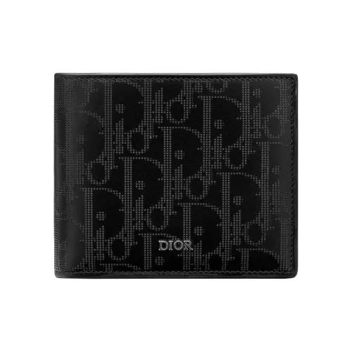 DIOR Cow Leather Wallet Men's Black