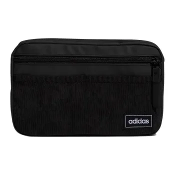 Adidas Polyester With Corduroy Shoulder Bag Crossbody Bag Small Size Unisex Black