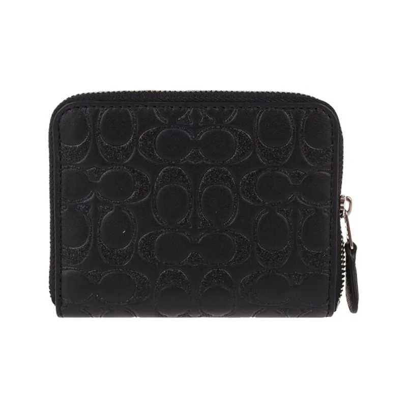 COACH Boxed Leather Gift Box Set Coin Purse Card Holder Wrist Bag Clutch Women's Black-2