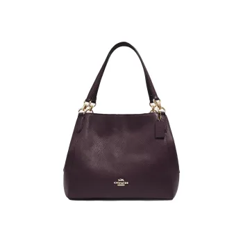 COACH Hallie Leather One Shoulder Handbag Women's Purple