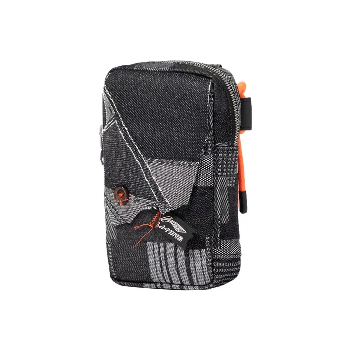 LiNing Fabric Shoulder Bags Small Square Bag Crossbody Bags Regular Unisex Gray-0