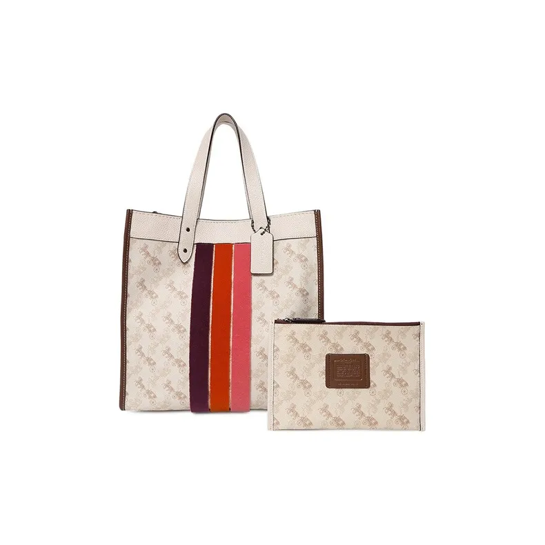 COACH Field Leather Shoulder Bag Crossbody Bag Tote Bag Shopping Bag Crossbody Bag Handbag Large Size Women's White-5