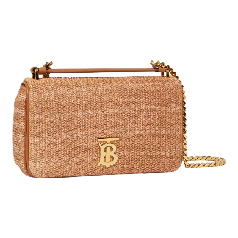Burberry Lola Lola Bag Raffia Fiber Handbag Shoulder Bag Crossbody Bag Small Size Women's Natural-1