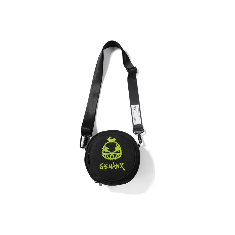 GENANX Fabric Shoulder Bag Crossbody Bag Mini Unisex Black/Purple/Yun Neon Green-1