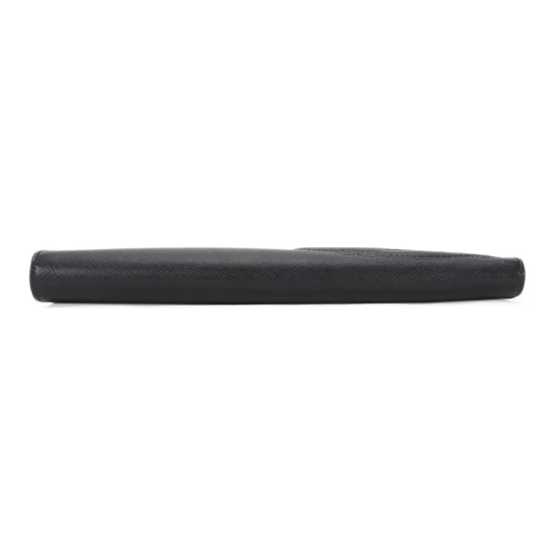PRADA Leather Clutch Men's Black-4