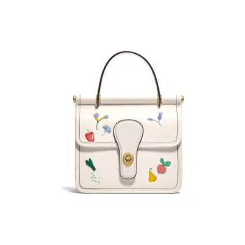 COACH Willis Leather Shoulder Bag, Crossbody Bag, Handbag Small Size Women's White