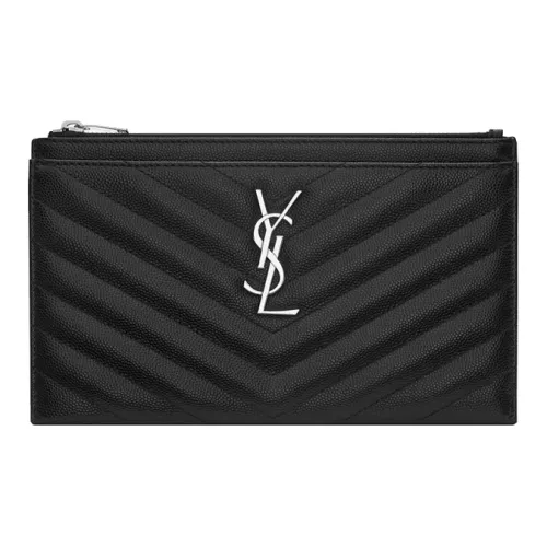 SAINT LAURENT Wmns Monogram Leather Wallet Black