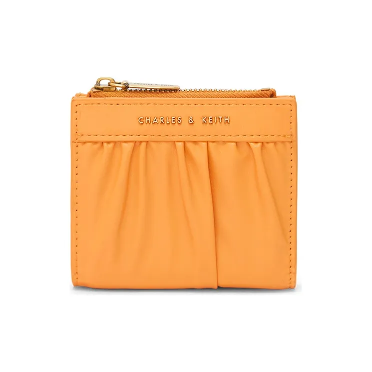 CHARLES&KEITH Artificial Leather Card Holder Wallet Mini Women's Light Pink/Tawny/Dark Green/Black-3