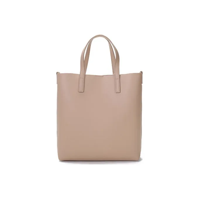 SAINT LAURENT Soft Leather Tote Bag, Shopping Bag, Shoulder Bag, Handbag Regular Women's Dark Beige-3