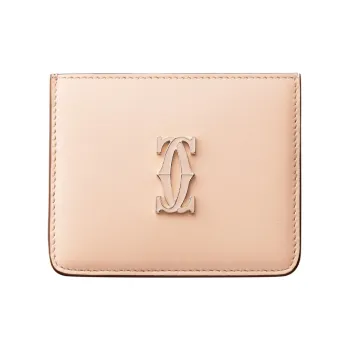 CARTIER Cow Leather Card Holder Women's Pink