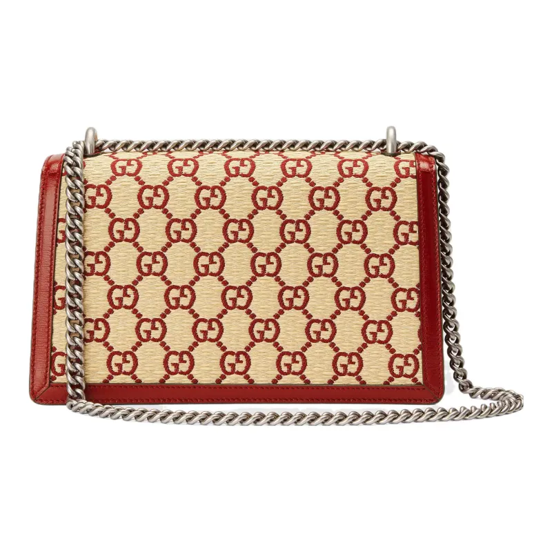 GUCCI Dionysus Leather Crossbody Bag Trumpets Women's Burgundy/Beige/Yellow/Color Block-1