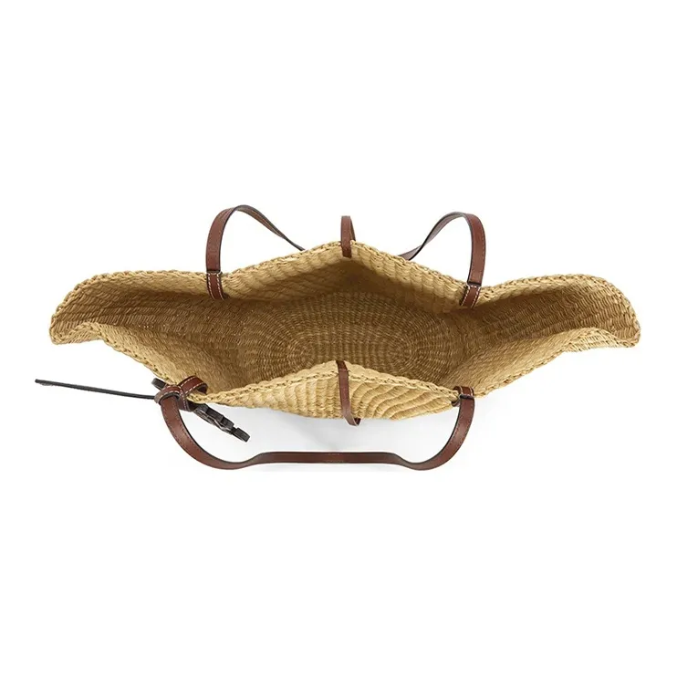 LOEWE Elephant Grass With Calfskin Handbag, Shoulder Bag Women's Natural-3