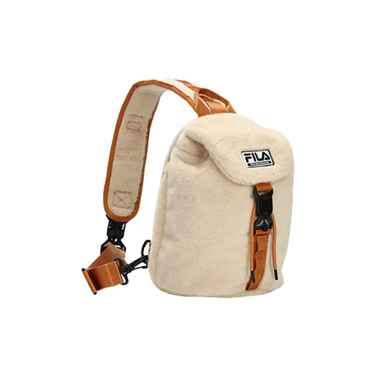 FILA FUSION White Mountaineering Collaboration Fabric Sling Bag Regular Women's Beige Brown-1