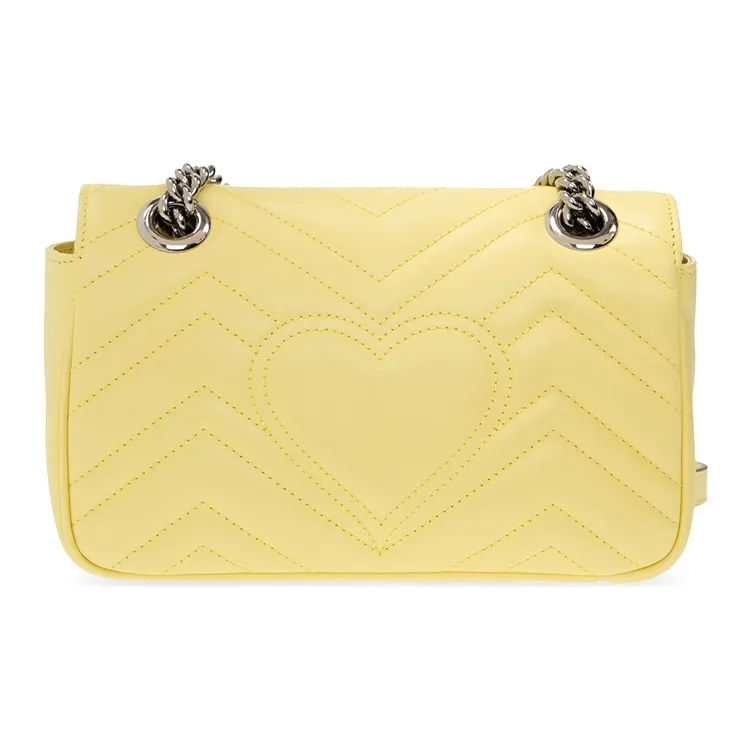 GUCCI GG Marmont Quilted Leather Shoulder Bag, Crossbody Bag Mini Women's Yellow/Candy Color/Unicorn Color-2