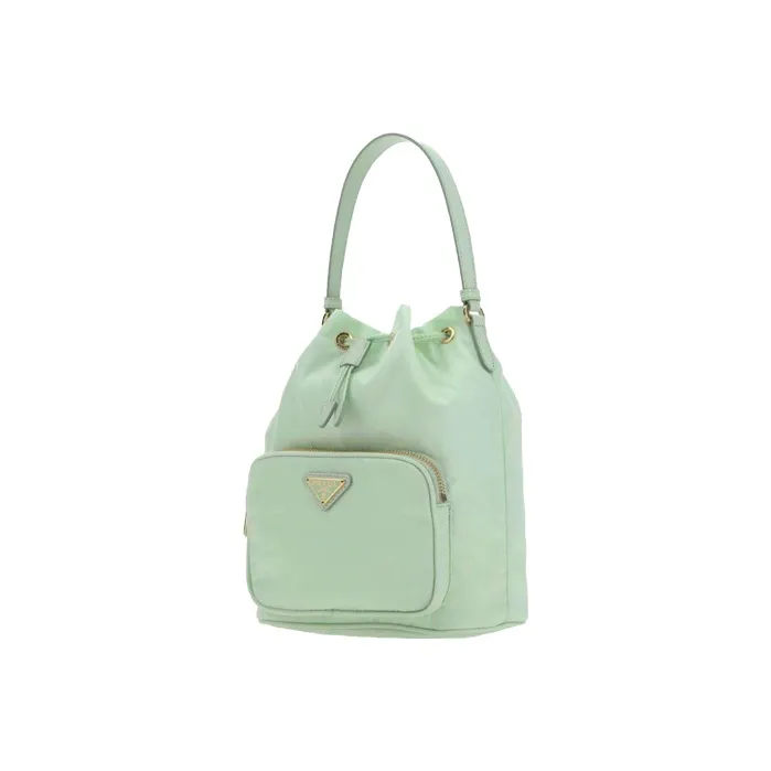 PRADA Re Nylon Recycled Nylon Bucket Bag Handbag Women's Aqua Green-1