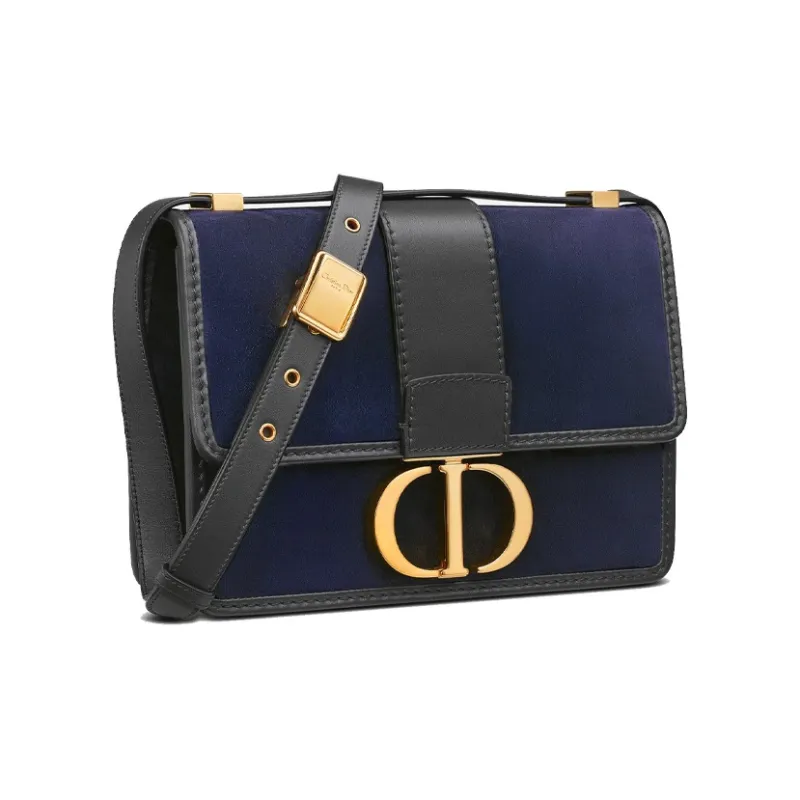 DIOR 30 Montaigne Suede Cow Leather Box Bag, Shoulder Bag, Crossbody Bag Regular Women's Blue-1