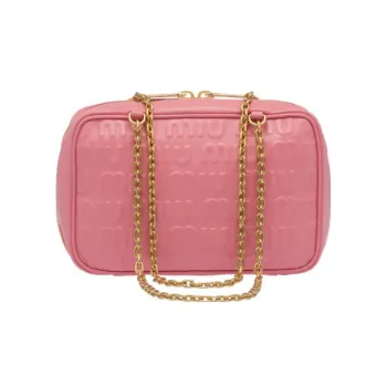 MIU MIU Leather Shoulder Bag, Crossbody Bag Women's Petal Pink
