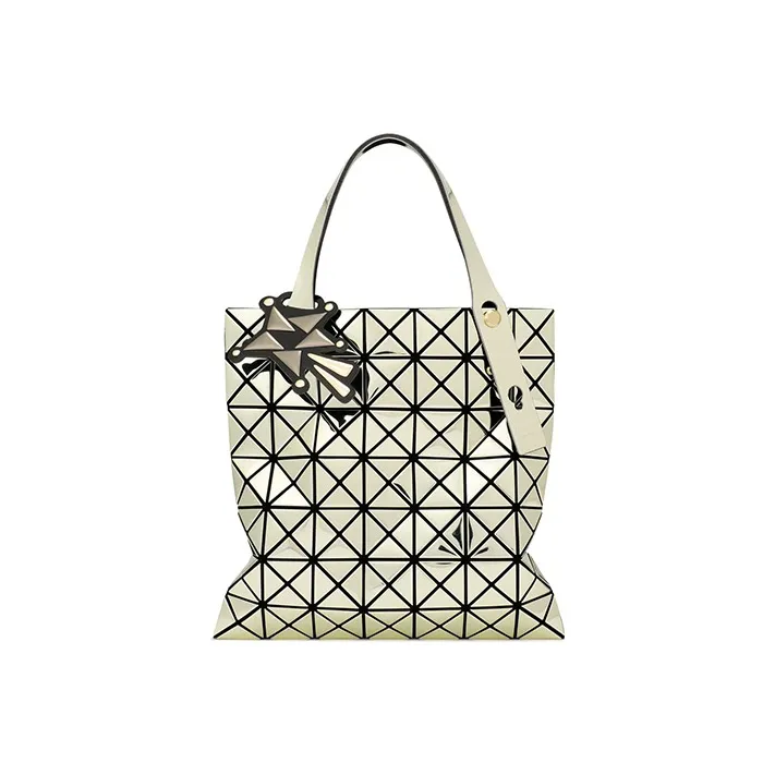 ISSEY MIYAKE Platinum Polyurethane Tote Bag, Shopping Bag, Shoulder Bag, Crossbody Bag Women's Gold-0